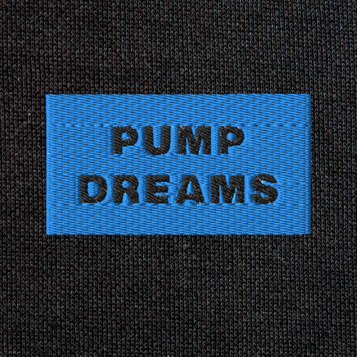 Unisex Eco Raglan Hoodie - BLACK - PUMP DREAMS (blue)