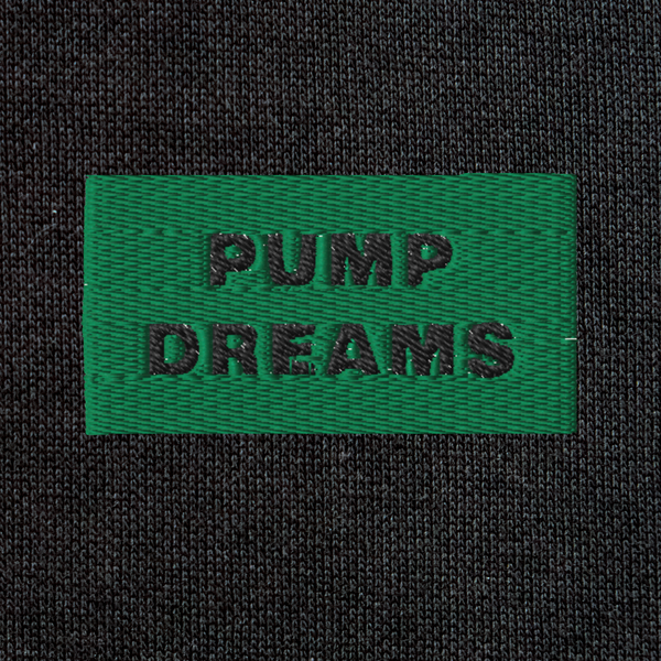 Unisex Eco Raglan Hoodie - BLACK - PUMP DREAMS (green)