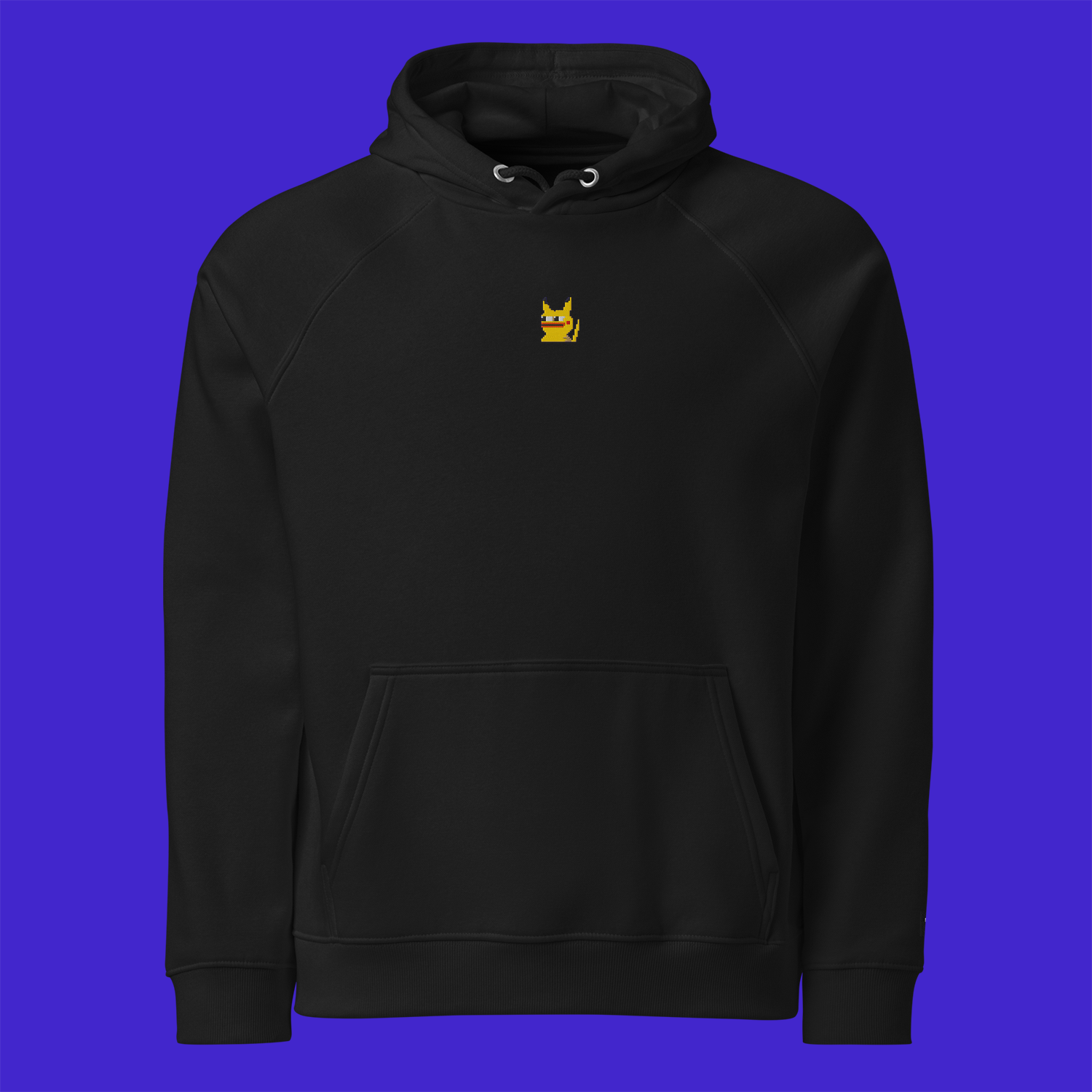 Unisex Eco Raglan Hoodie - BLACK - Pepekachu