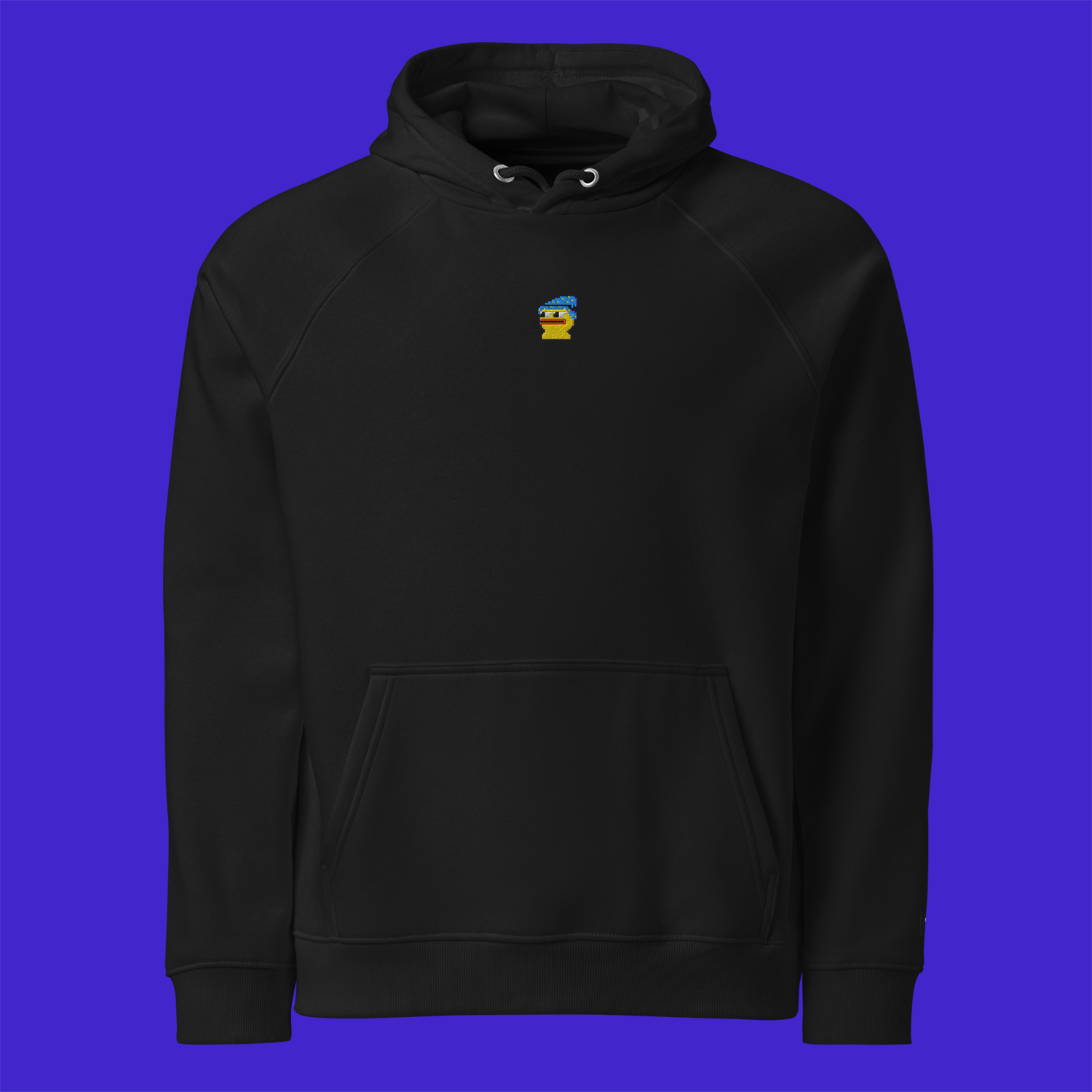 Unisex Eco Raglan Hoodie - BLACK - Pepewizard