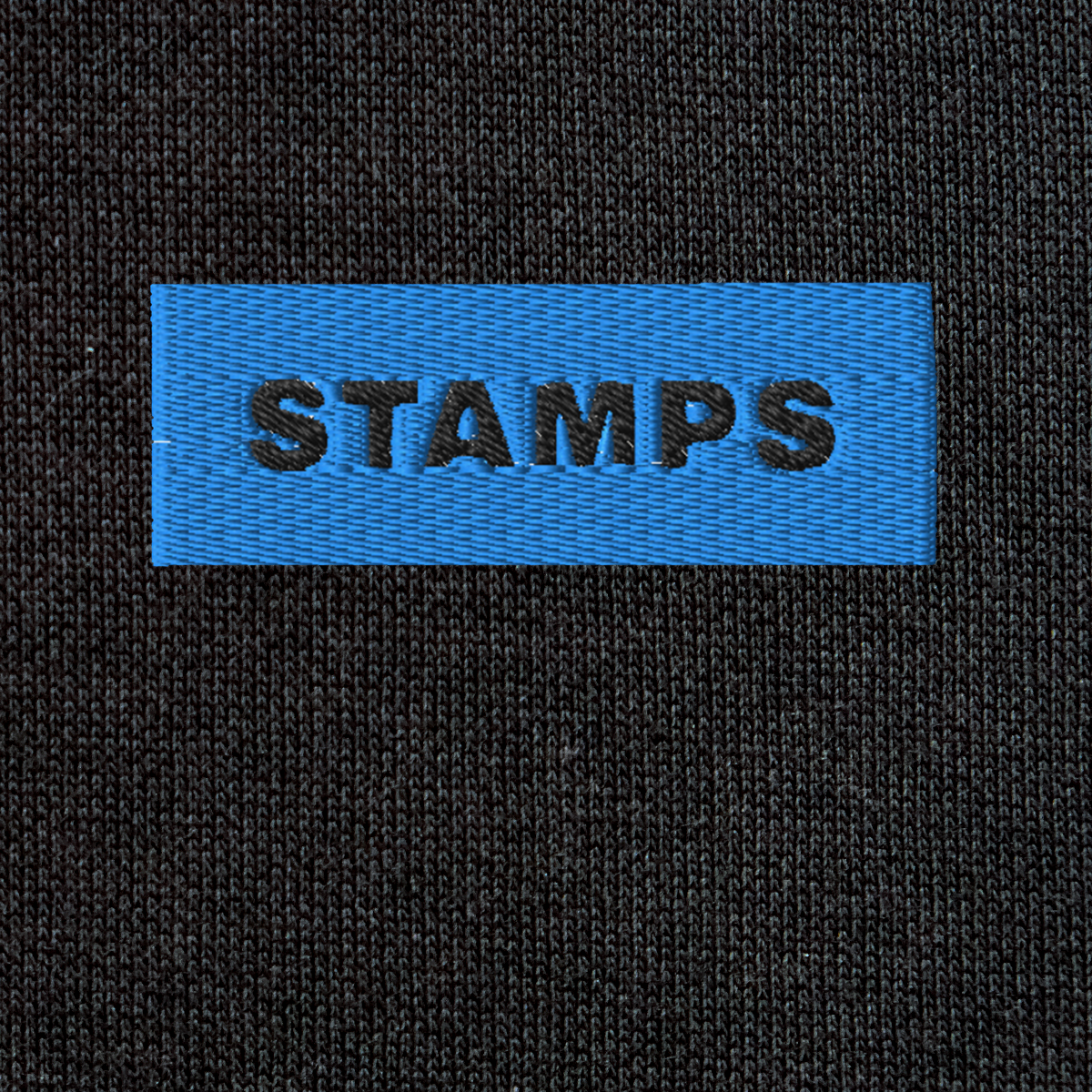 Unisex Eco Raglan Hoodie - BLACK - STAMPS (blue)