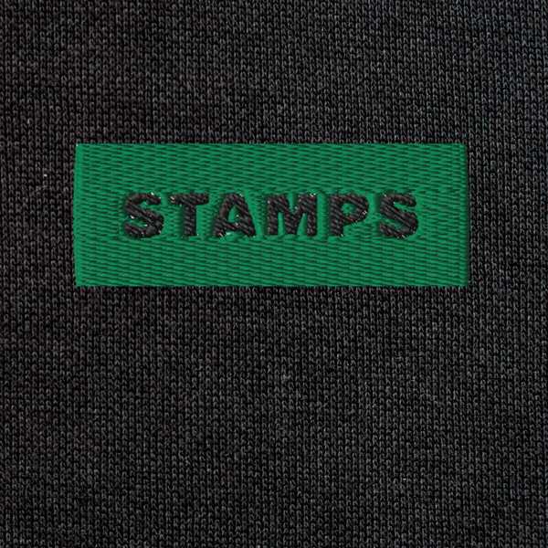 Unisex Eco Raglan Hoodie - BLACK - STAMPS (green)