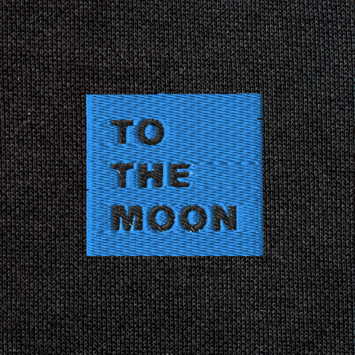 Unisex Eco Raglan Hoodie - BLACK - TO THE MOON (blue)