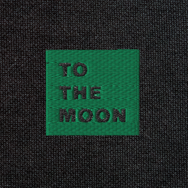 Unisex Eco Raglan Hoodie - BLACK - TO THE MOON (green)
