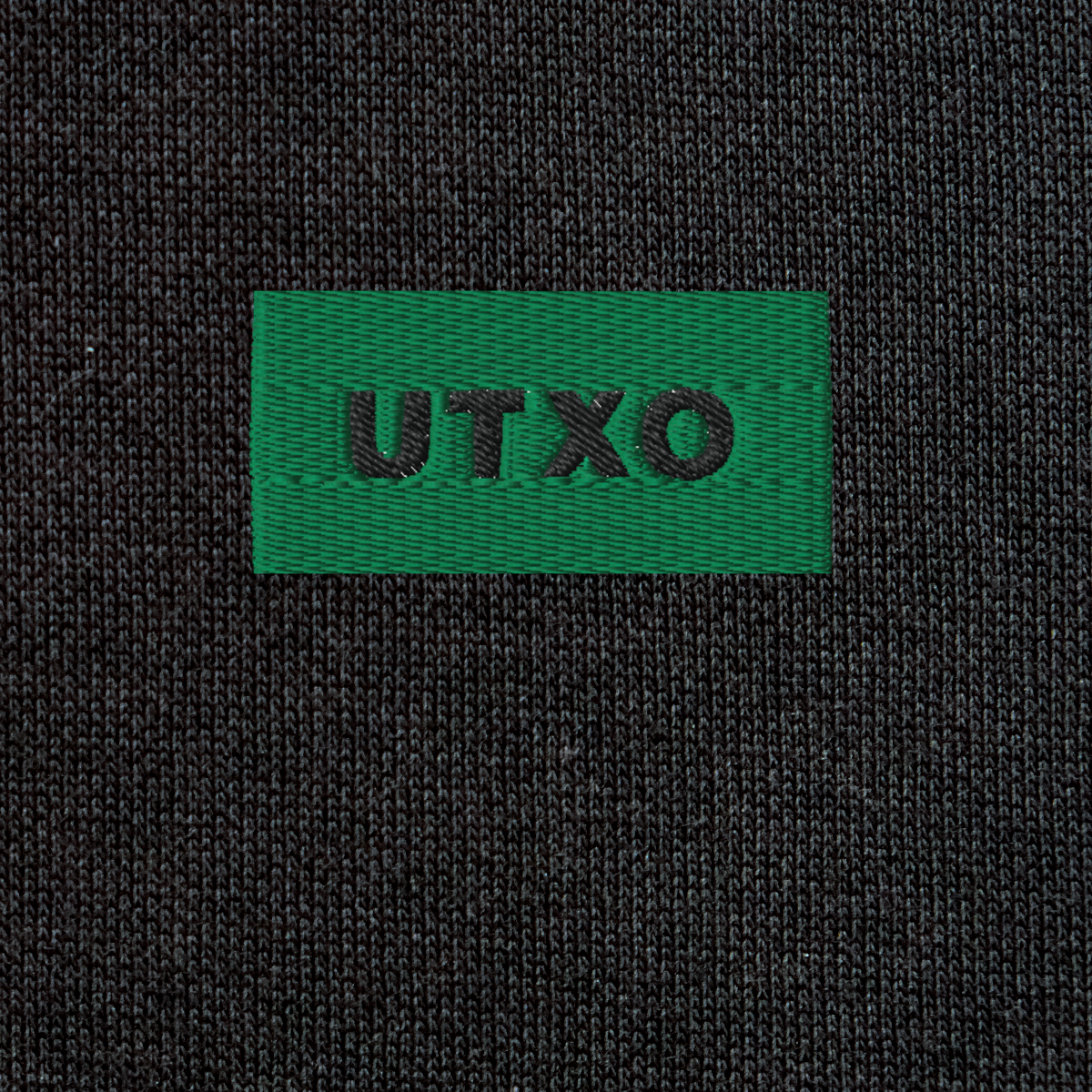 Unisex Eco Raglan Hoodie - BLACK - UTXO (green)