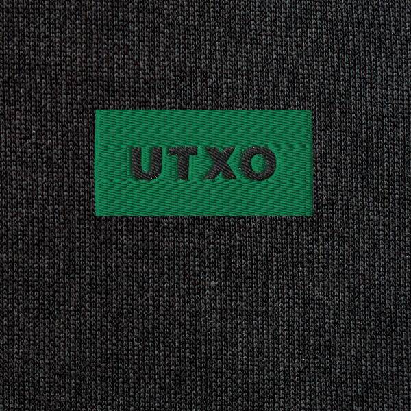 Unisex Eco Raglan Hoodie - BLACK - UTXO (green)