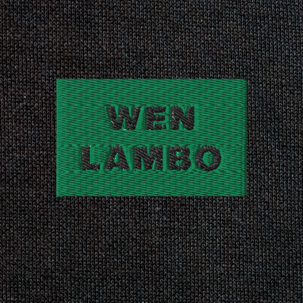 Unisex Eco Raglan Hoodie - BLACK - WEN LAMBO (green)