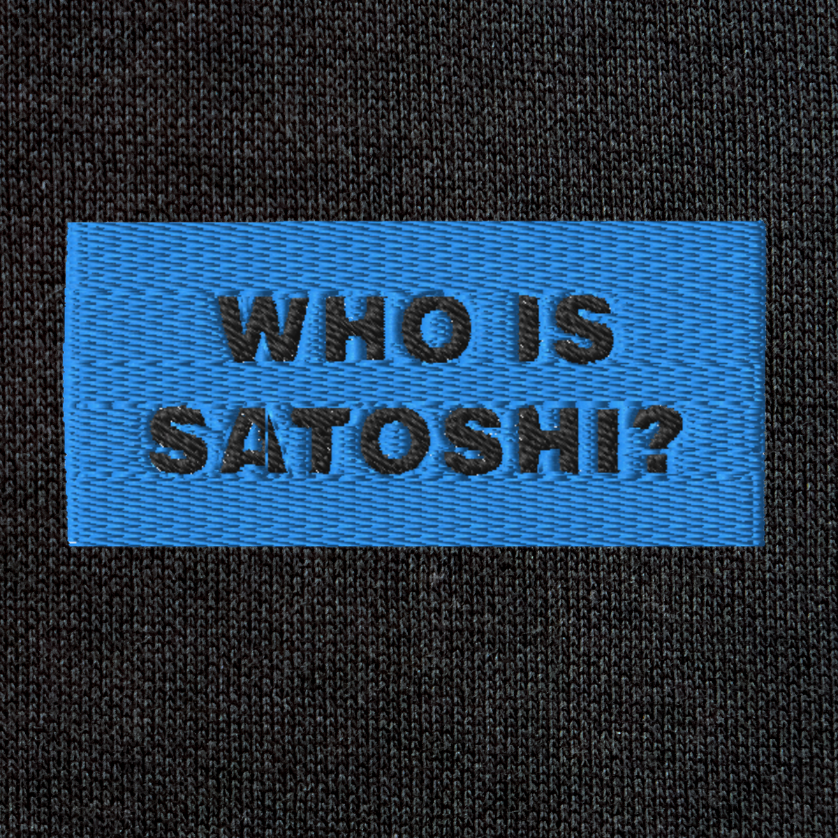 Unisex Eco Raglan Hoodie - BLACK - WHO IS SATOSHI (blue)