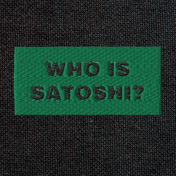 Unisex Eco Raglan Hoodie - BLACK - WHO IS SATOSHI (green)