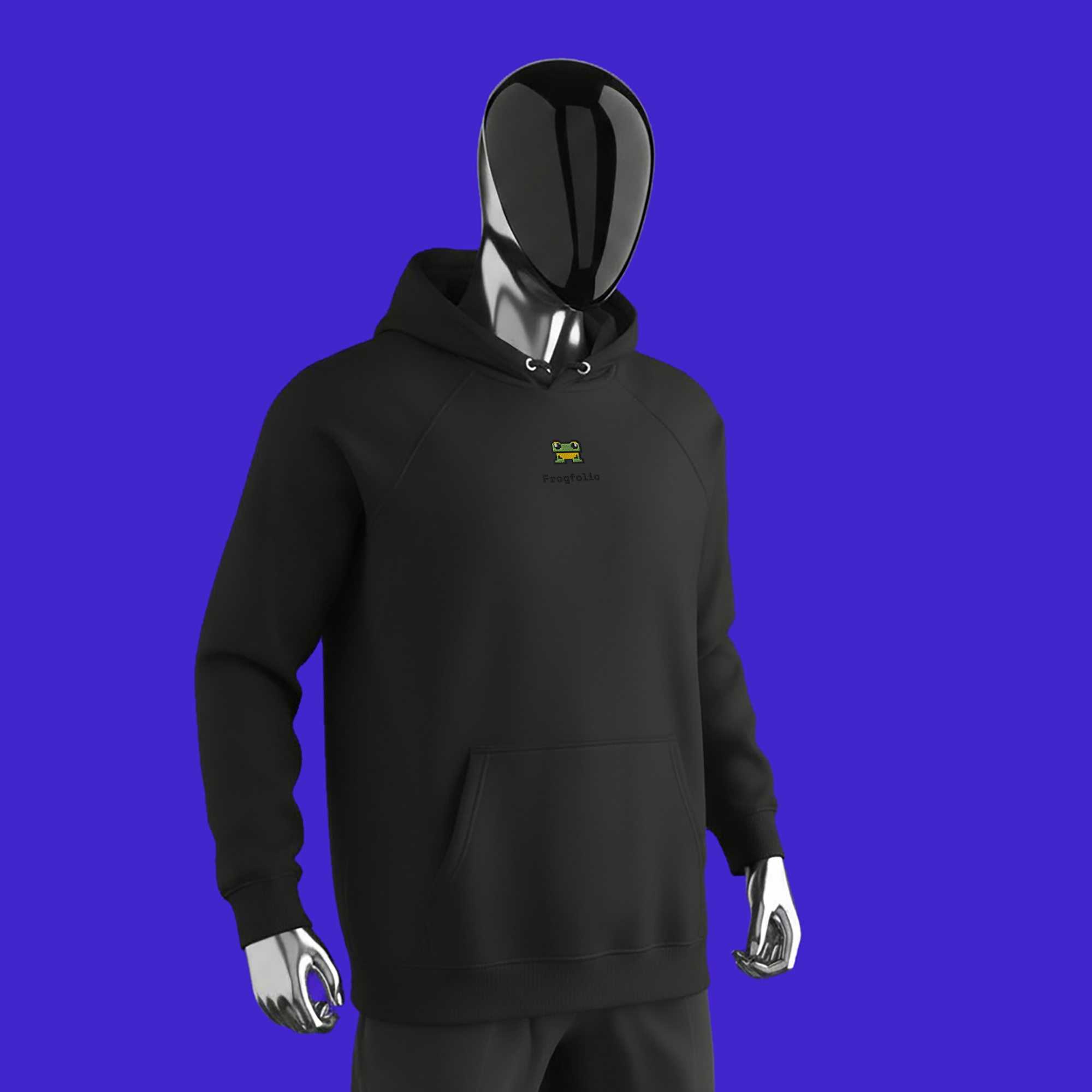 Unisex Eco Raglan Hoodie - BLACK - FrogFolio