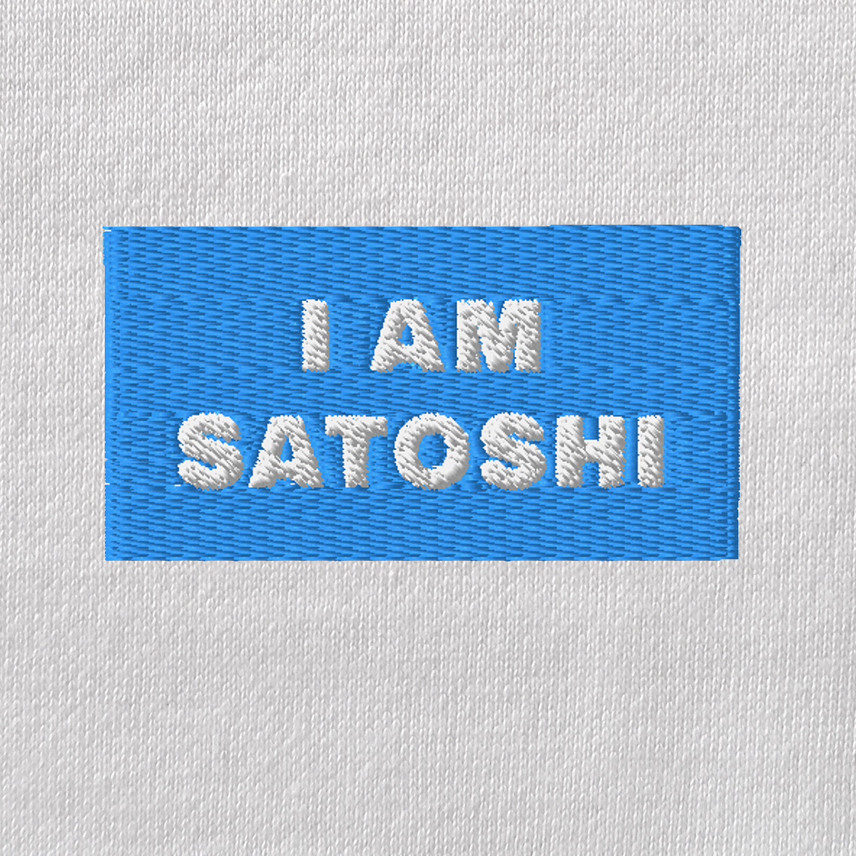 Unisex Eco Raglan Hoodie - WHITE - I AM SATOSHI (blue)