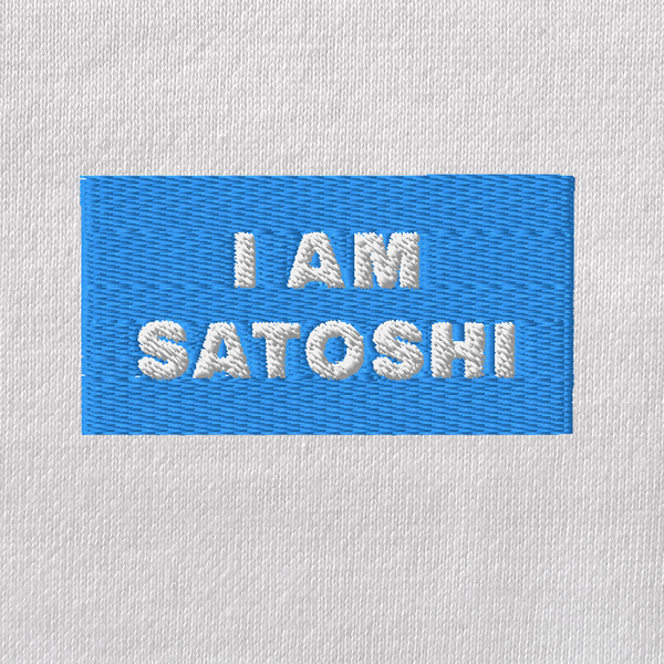 Unisex Eco Raglan Hoodie - WHITE - I AM SATOSHI (blue)