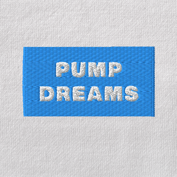 Unisex Eco Raglan Hoodie - WHITE - PUMP DREAMS (blue)