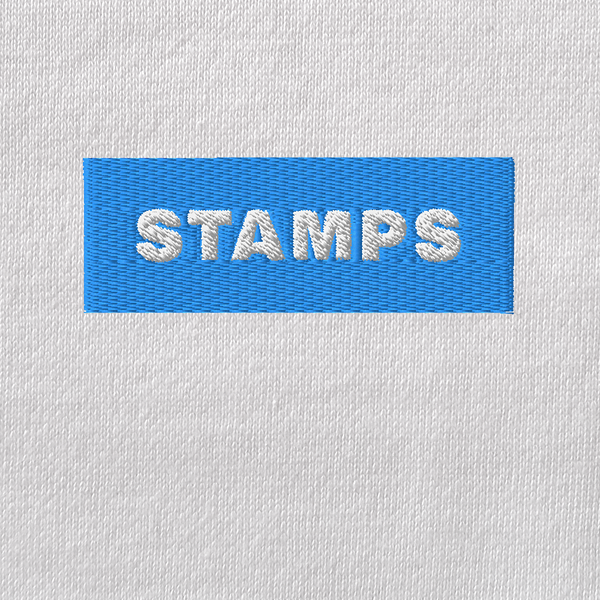 Unisex Eco Raglan Hoodie - WHITE - STAMPS (blue)