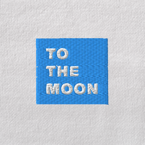 Unisex Eco Raglan Hoodie - WHITE - TO THE MOON (blue)