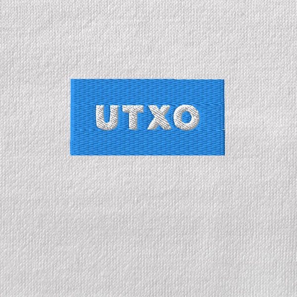 Unisex Eco Raglan Hoodie - WHITE - UTXO (blue)