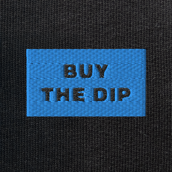 Unisex Eco Sweatshirt - BLACK - BUY THE DIP (blue)