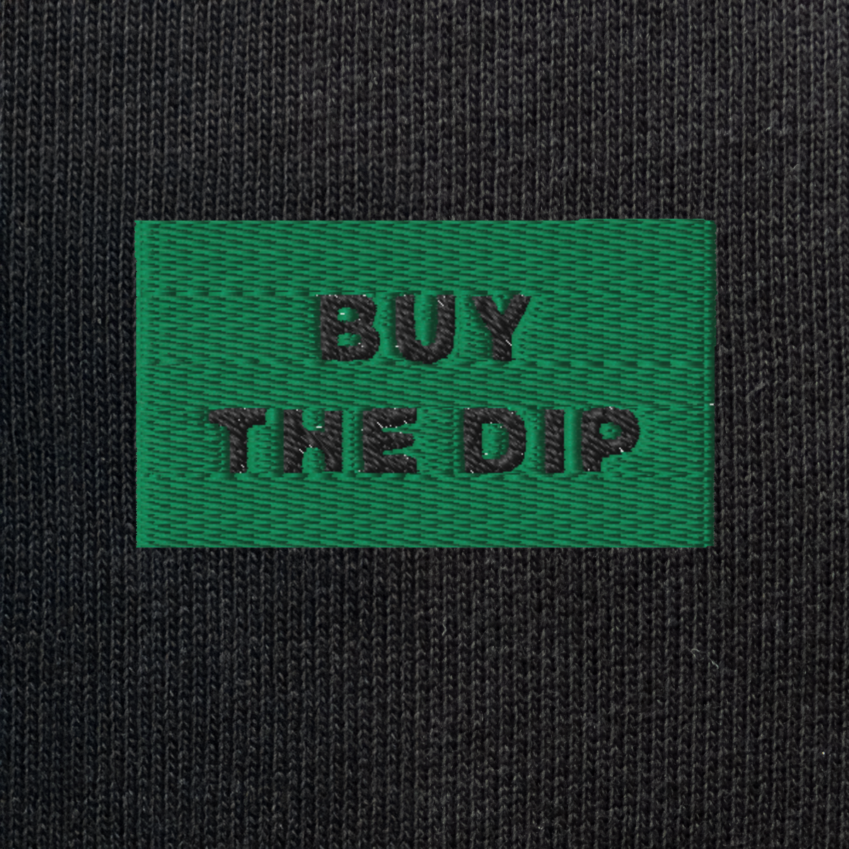 Unisex Eco Sweatshirt - BLACK - BUY THE DIP (green)