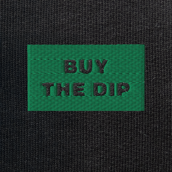Unisex Eco Sweatshirt - BLACK - BUY THE DIP (green)