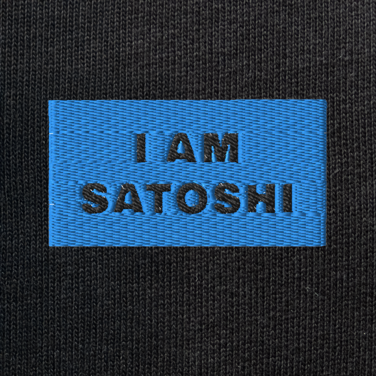 Unisex Eco Sweatshirt - BLACK - I AM SATOSHI (blue)