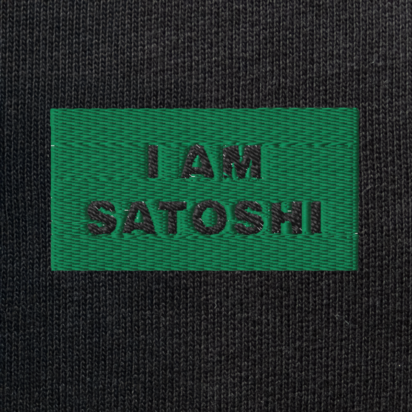 Unisex Eco Sweatshirt - BLACK - I AM SATOSHI (green)