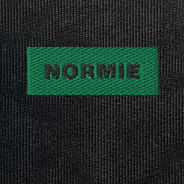 Unisex Eco Sweatshirt - BLACK - NORMIE (green)