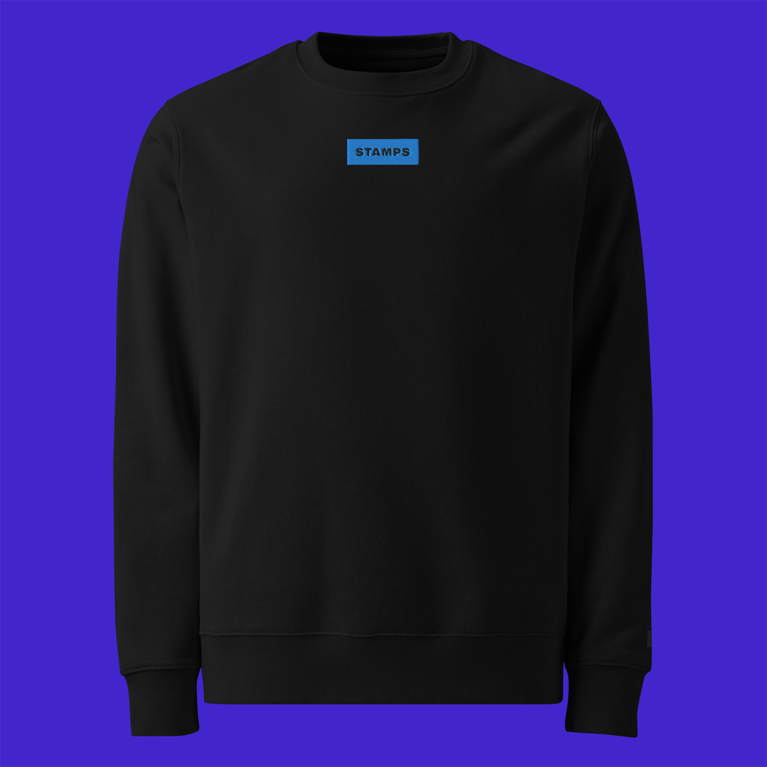 Unisex Eco Sweatshirt - BLACK - STAMPS (blue)