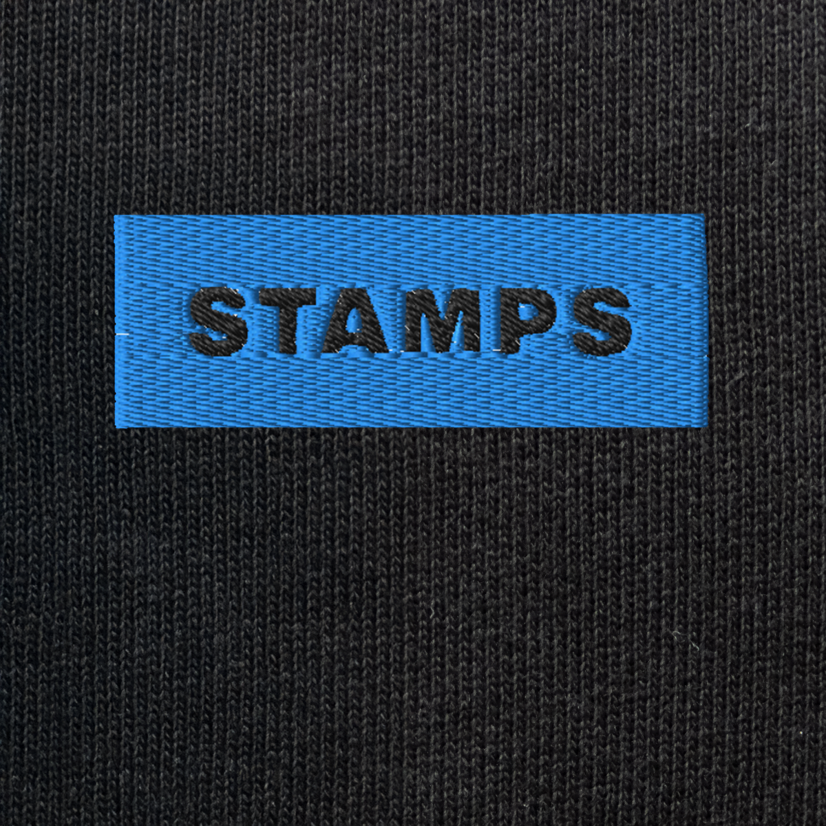 Unisex Eco Sweatshirt - BLACK - STAMPS (blue)