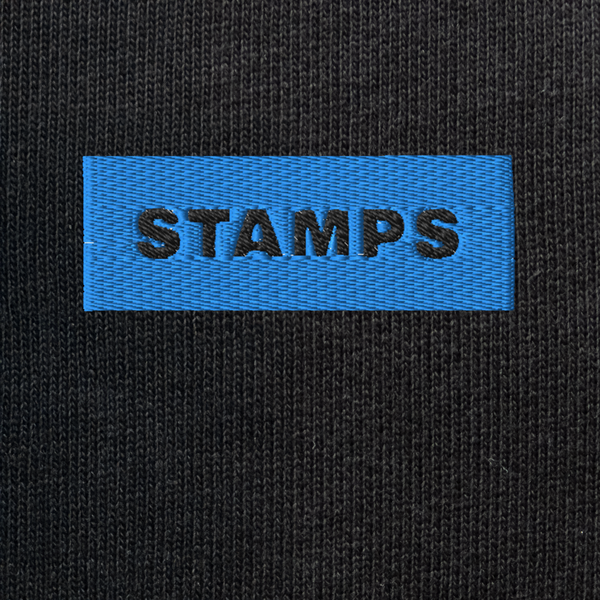 Unisex Eco Sweatshirt - BLACK - STAMPS (blue)