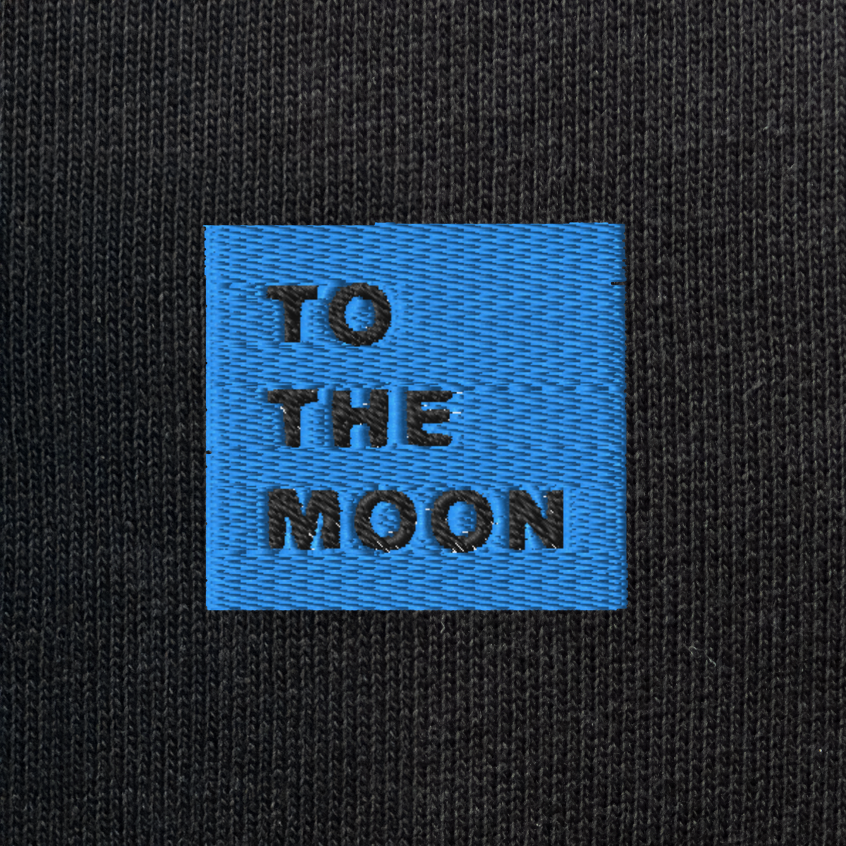 Unisex Eco Sweatshirt - BLACK - TO THE MOON (blue)