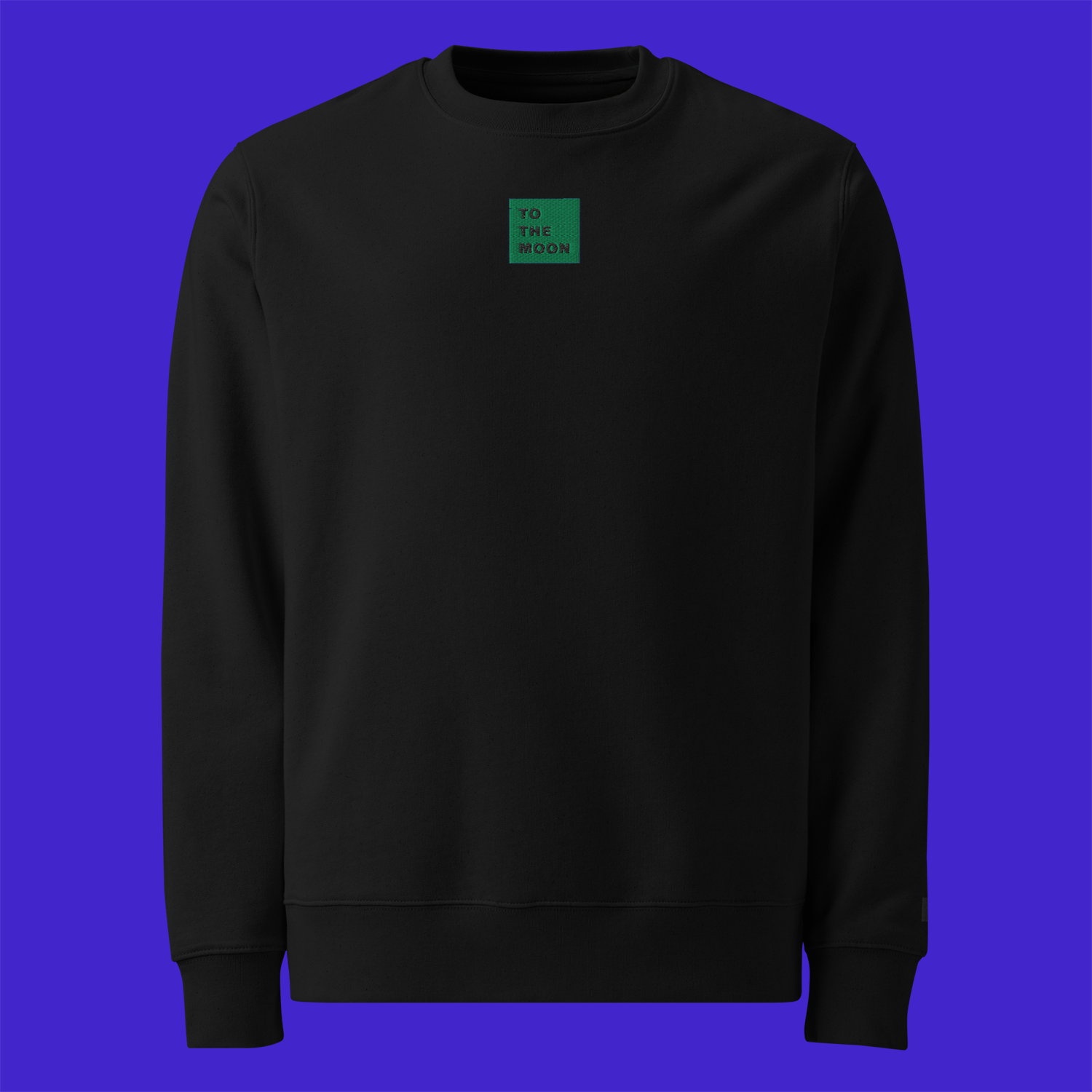 Unisex Eco Sweatshirt - BLACK - TO THE MOON (green)