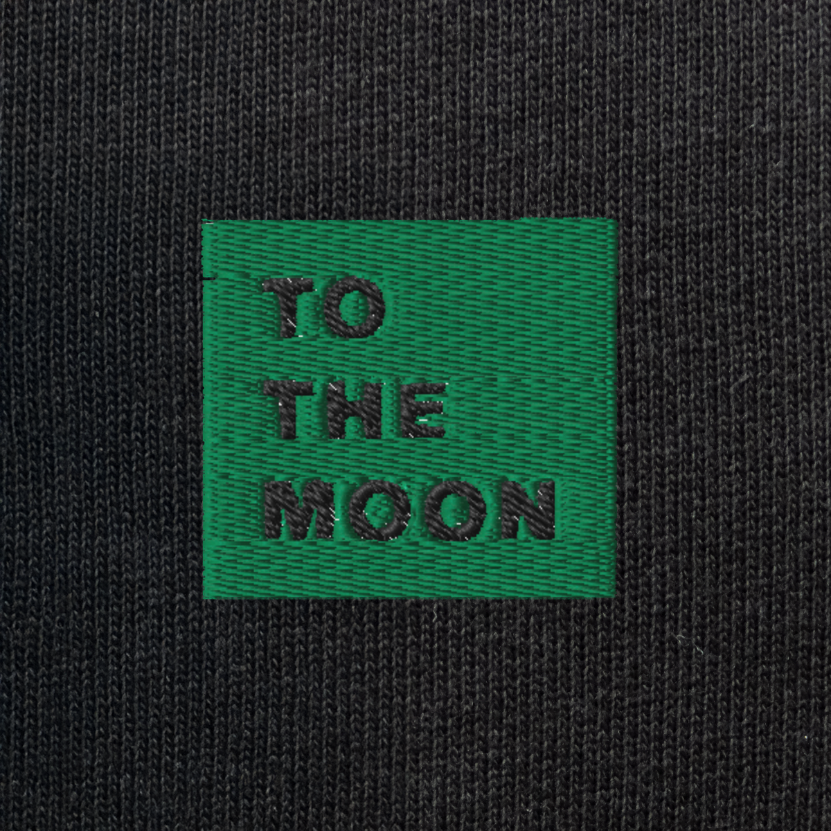Unisex Eco Sweatshirt - BLACK - TO THE MOON (green)