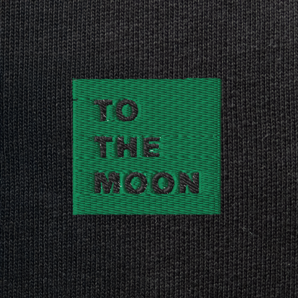 Unisex Eco Sweatshirt - BLACK - TO THE MOON (green)