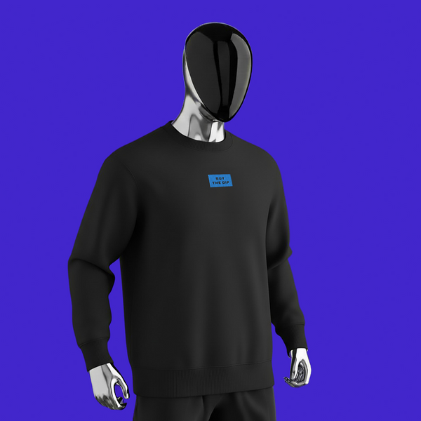Unisex Eco Sweatshirt - BLACK - BUY THE DIP (blue)