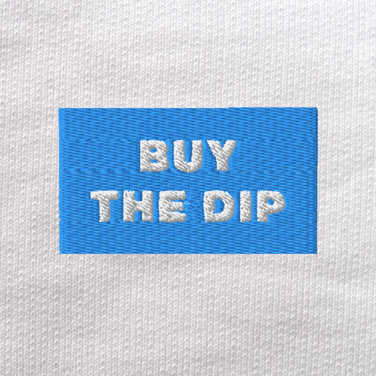 Unisex Eco Sweatshirt - WHITE - BUY THE DIP (blue)
