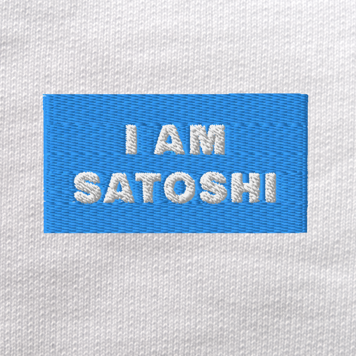 Unisex Eco Sweatshirt - WHITE - I AM SATOSHI (blue)