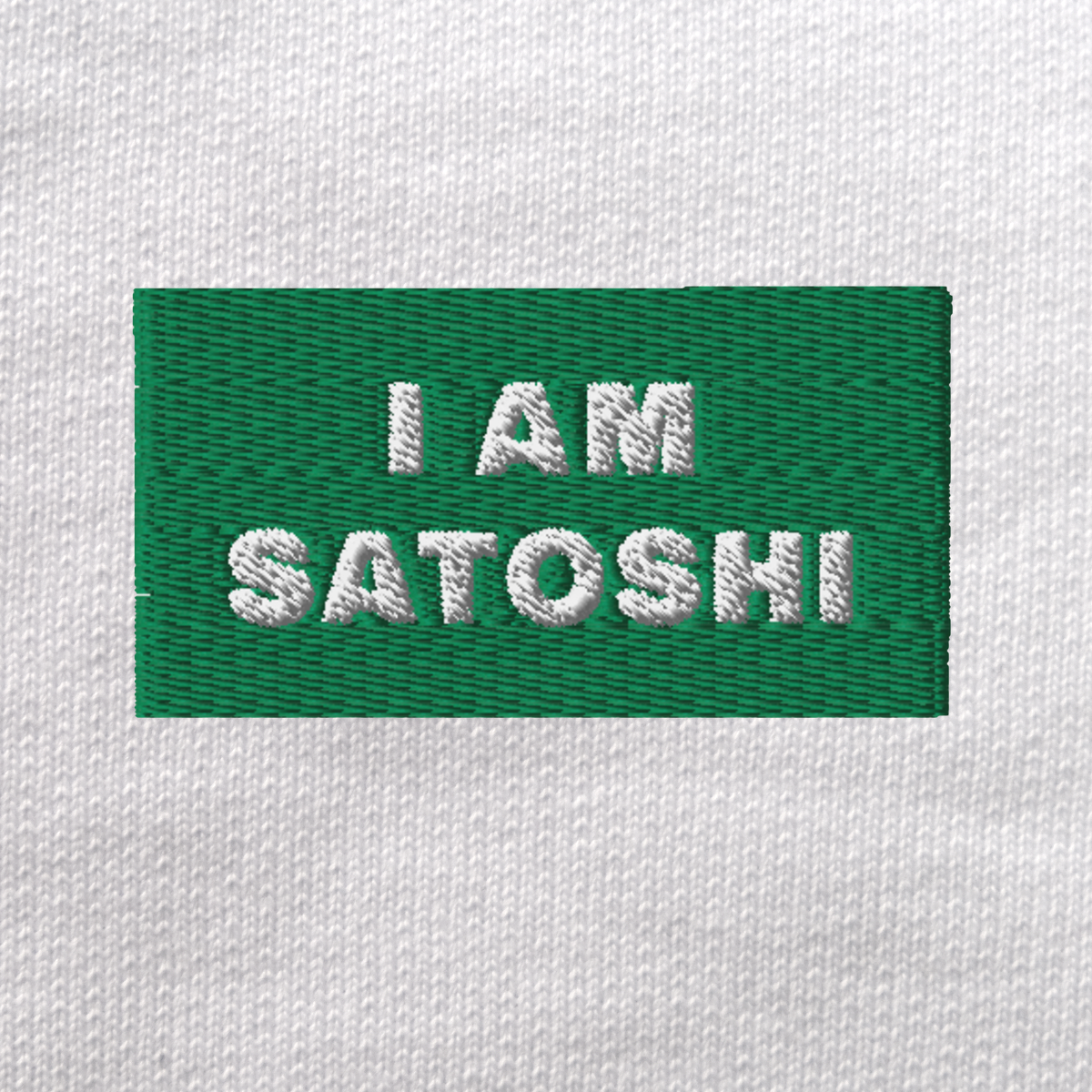 Unisex Eco Sweatshirt - WHITE - I AM SATOSHI (green)