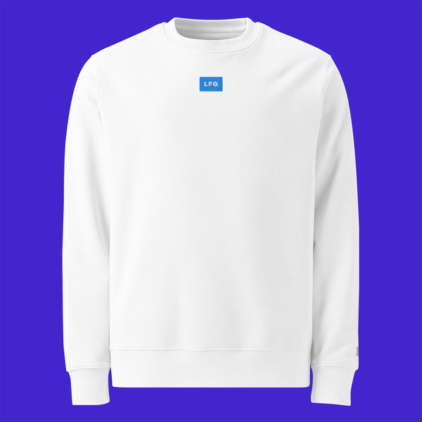Unisex Eco Sweatshirt - WHITE - LFG (blue)