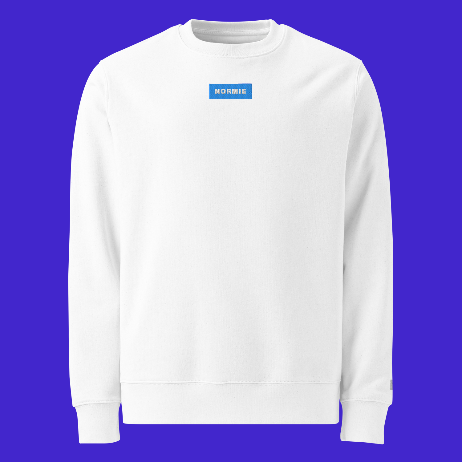 Unisex Eco Sweatshirt - WHITE - NORMIE (blue)