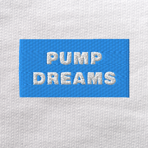 Unisex Eco Sweatshirt - WHITE - PUMP DREAMS (blue)