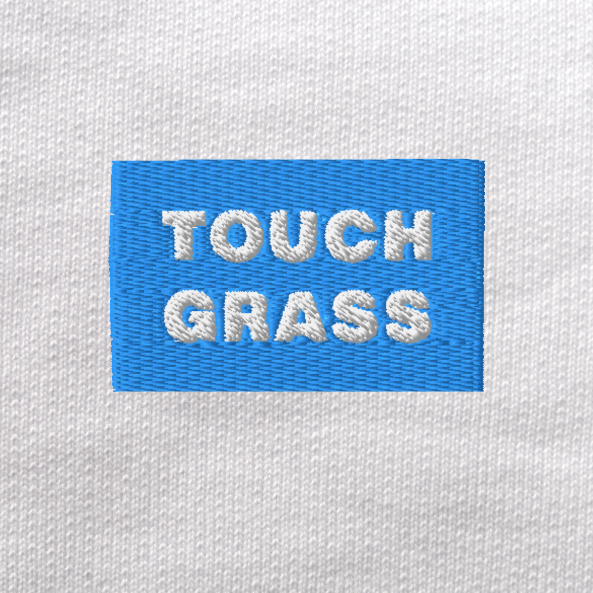 Unisex Eco Sweatshirt - WHITE - TOUCH GRASS (blue)