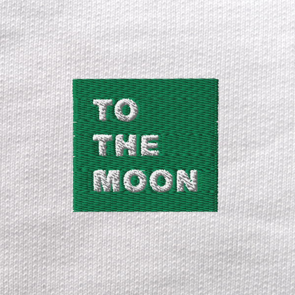 Unisex Eco Sweatshirt - WHITE - TO THE MOON (green)