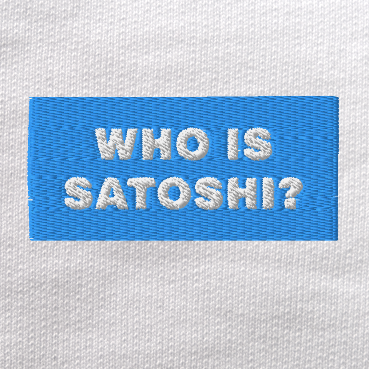 Unisex Eco Sweatshirt - WHITE - WHO IS SATOSHI (blue)