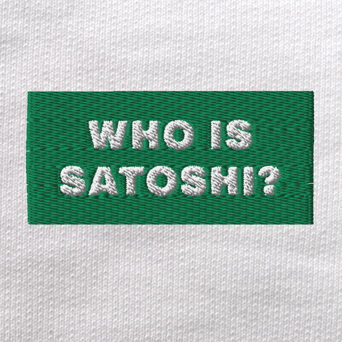 Unisex Eco Sweatshirt - WHITE - WHO IS SATOSHI (green)