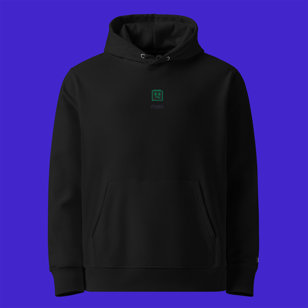 Unisex Essential Eco Hoodie - BLACK - FOMO