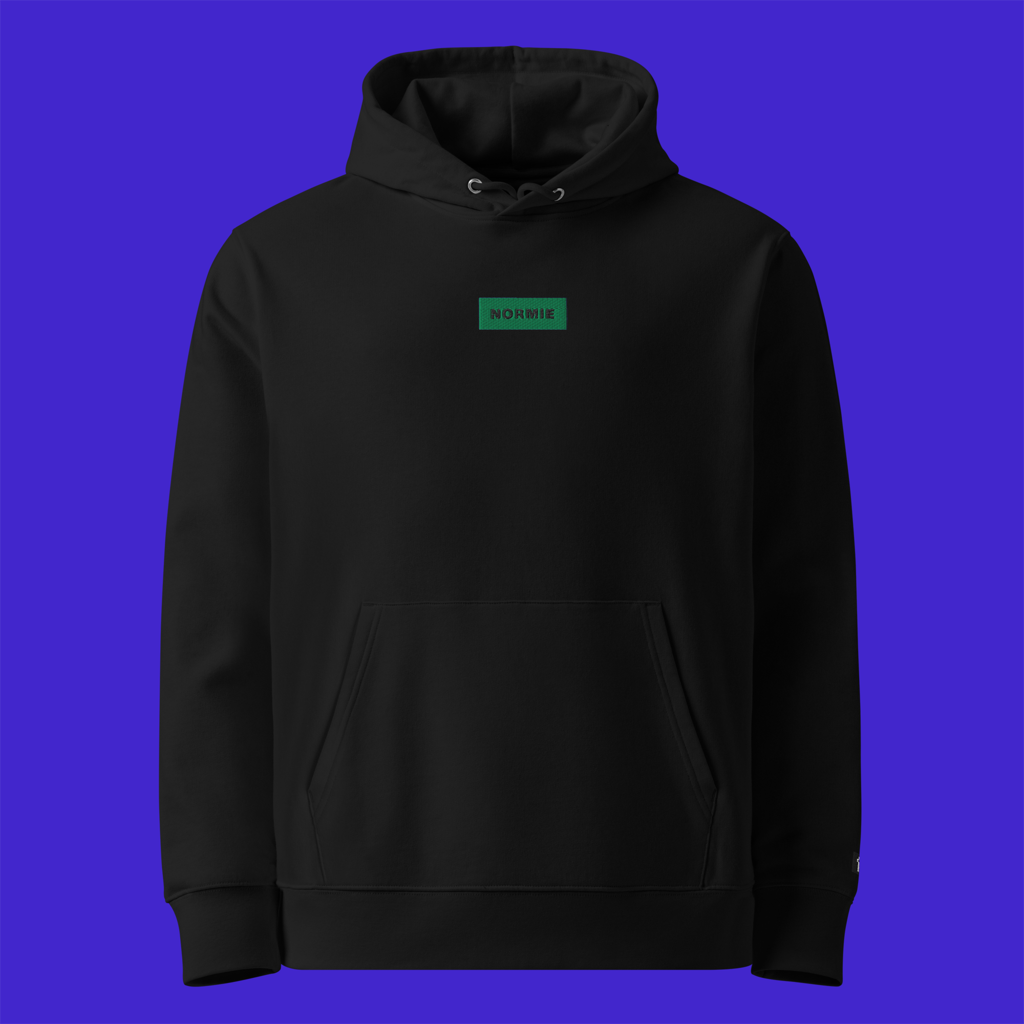 Unisex Essential Eco Hoodie - BLACK - NORMIE (green)