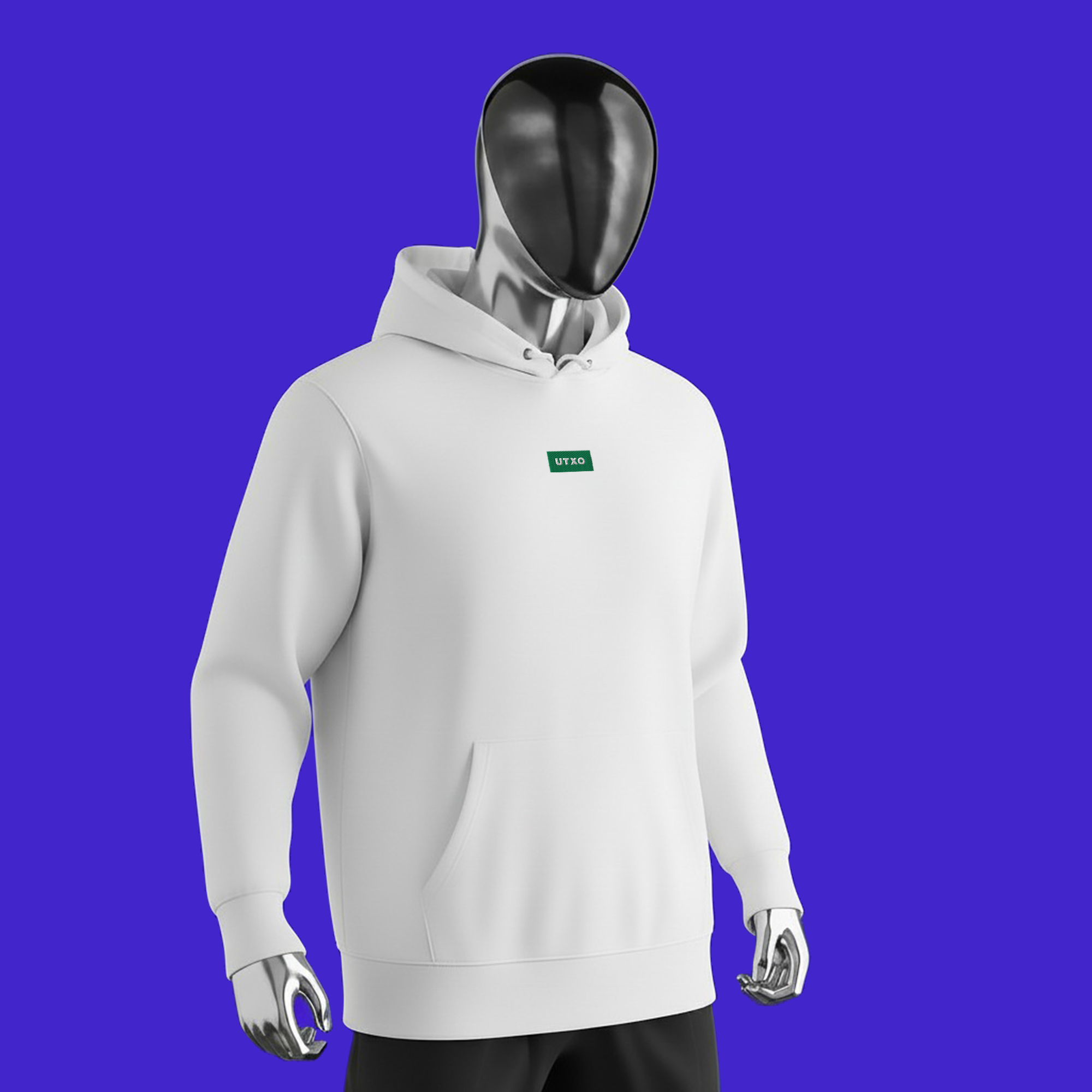 Unisex Essential Eco Hoodie - WHITE - UTXO (green)