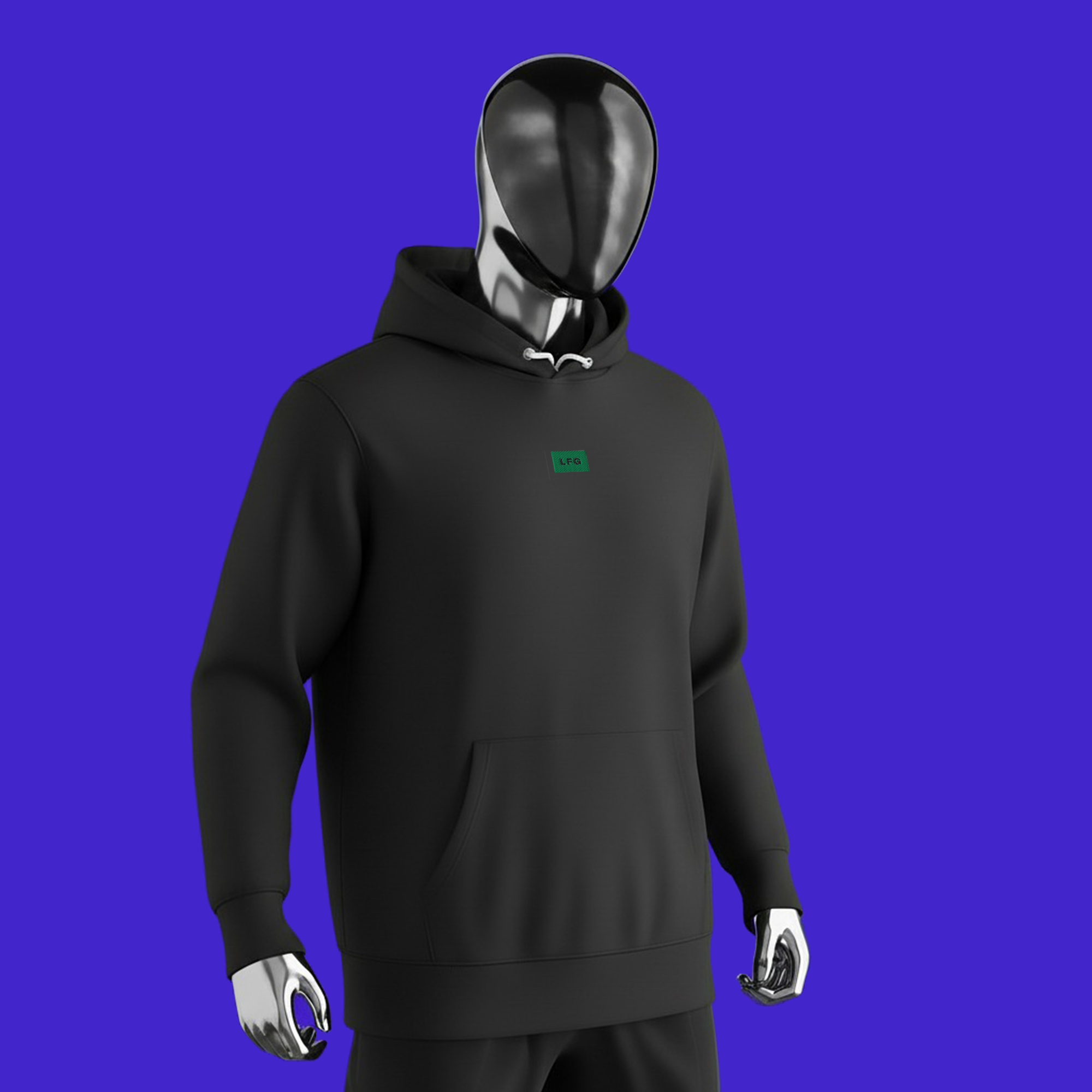 Unisex Essential Eco Hoodie - BLACK - LFG (green)