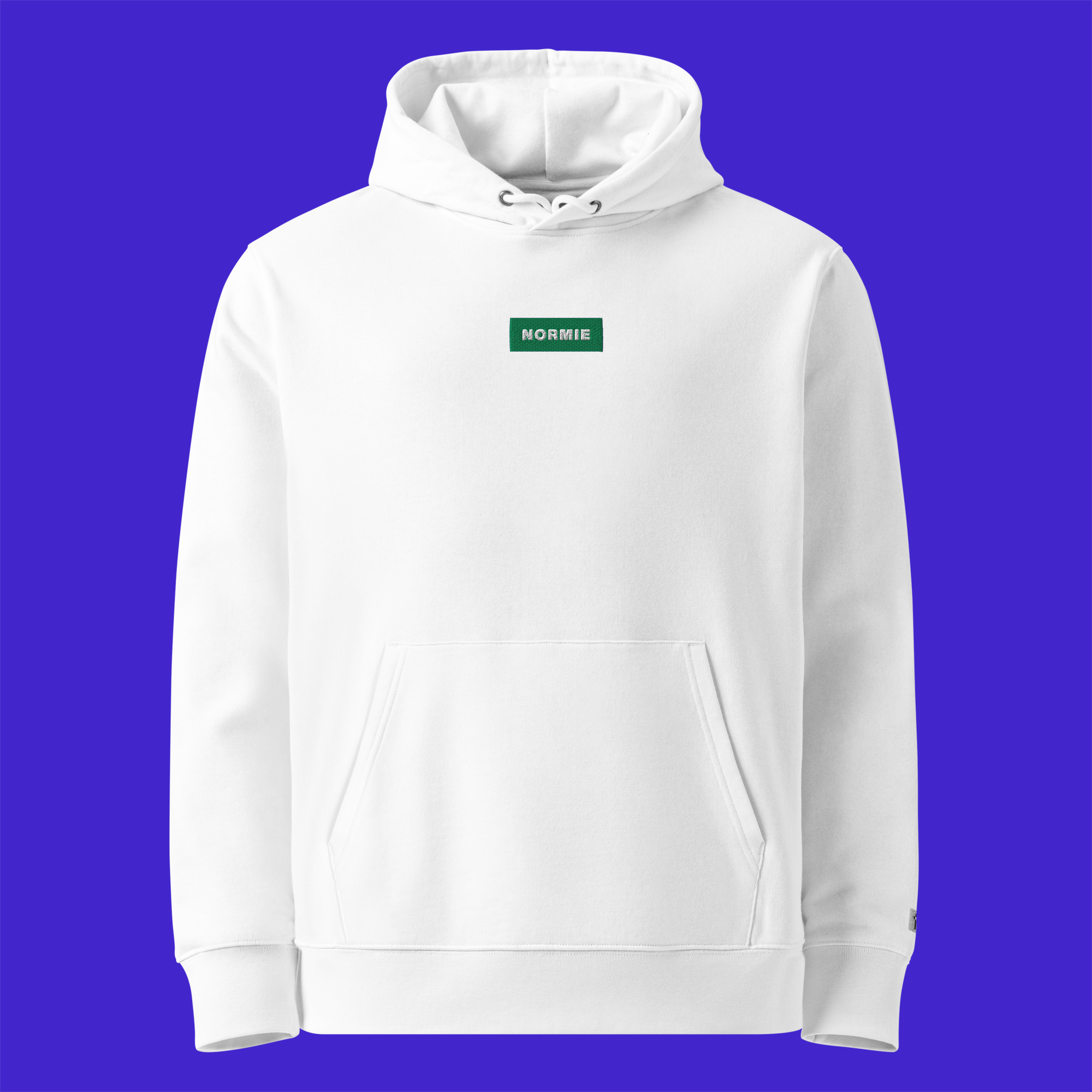 Unisex Essential Eco Hoodie - WHITE - NORMIE (green)