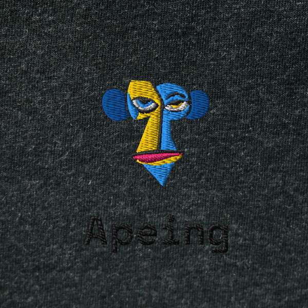 Unisex Hooded Long Sleeve Tee - BLACK - Apeing